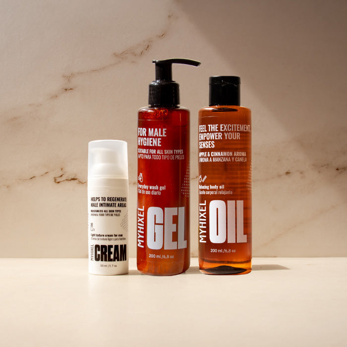 MYHIXEL Gel + Cream + Oil Bundle for Men's Intimate Care